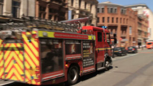 fire engine responding to potential emergency 